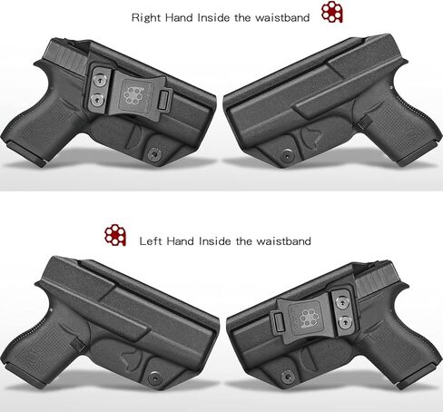 Amberide Glock 42 IWB Holster، Kydex-Boltaron داخل حزام الخصر المناسب Glock 42 .380، الاحتفاظ الآمن، السحب السريع، 0-30 درجة غير قادر in Kuwait