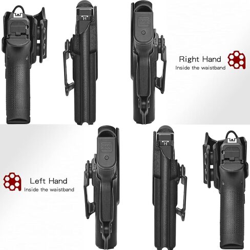 Amberide Glock 42 IWB Holster، Kydex-Boltaron داخل حزام الخصر المناسب Glock 42 .380، الاحتفاظ الآمن، السحب السريع، 0-30 درجة غير قادر in Kuwait