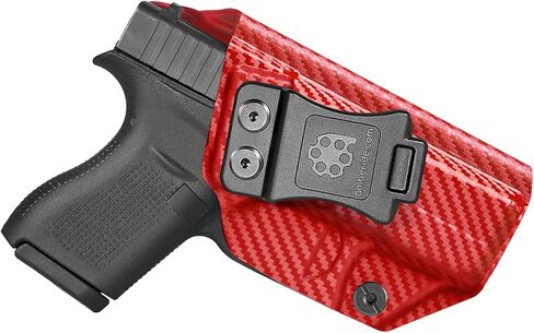 Amberide Glock 42 IWB Holster، Kydex-Boltaron داخل حزام الخصر المناسب Glock 42 .380، الاحتفاظ الآمن، السحب السريع، 0-30 درجة غير قادر in Kuwait