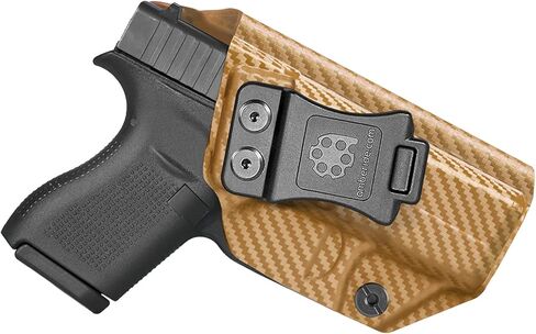 Amberide Glock 42 IWB Holster، Kydex-Boltaron داخل حزام الخصر المناسب Glock 42 .380، الاحتفاظ الآمن، السحب السريع، 0-30 درجة غير قادر in Kuwait