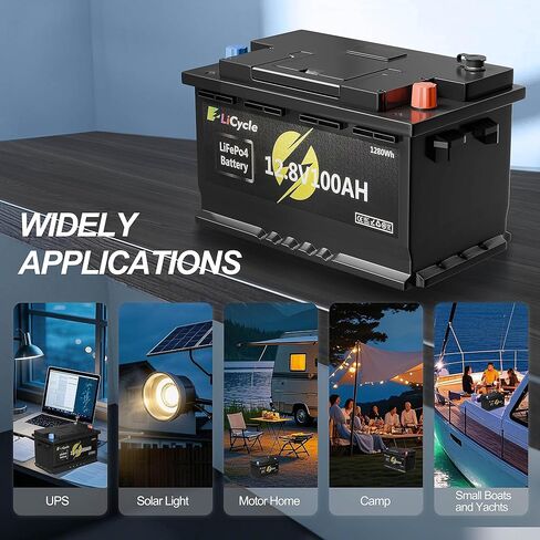12V 100Ah LiFePO4 Battery, Lithium Battery with Built-in 100A BMS Features NTC and Low-Temperature Protection, 12 Volt Lithium Battery for Trolling Motor, RV, Grade A cell in Saudi Arabia