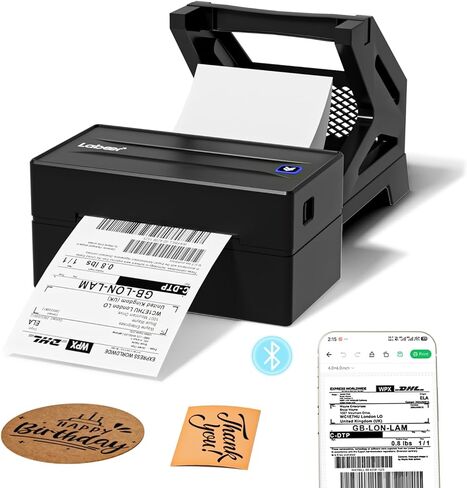 Labeer Shipping Label Thermal Printer, 4x6 Bluetooth Lablel Printer for Small Business and Shipping Packages, Compatible with Android, iOS, Windows, Mac, Chromebook,USPS, Ebay,Shopify&More (Black) in Saudi Arabia