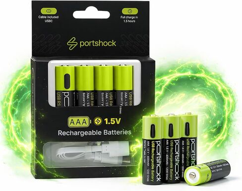 AA Rechargeable Batteries with USB C Charging Port (4 Pack)-1.5V 2000mAh High Capacity Lithium - 1.5H Fast Charge Double A Batteries with Cable for Xbox Series X/S Controller VR Toys Remotes in Saudi Arabia