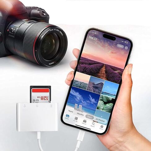 قارئ بطاقة SD USB C، محول 3 في 1 من النوع C إلى USB Micro SD/SDHC مع نقل بيانات OTG عالي السرعة لهواتف iPhone 15 وSamsung Galaxy وMacBook وiPad Pro وأجهزة الكمبيوتر المحمولة التي تعمل بنظام Android والكاميرات in Kuwait
