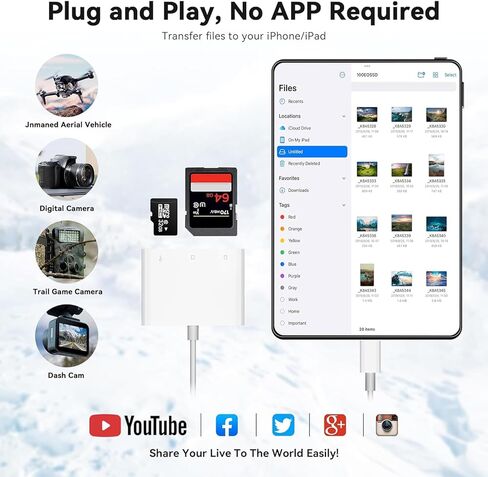 قارئ بطاقة SD USB C، محول 3 في 1 من النوع C إلى USB Micro SD/SDHC مع نقل بيانات OTG عالي السرعة لهواتف iPhone 15 وSamsung Galaxy وMacBook وiPad Pro وأجهزة الكمبيوتر المحمولة التي تعمل بنظام Android والكاميرات in Kuwait