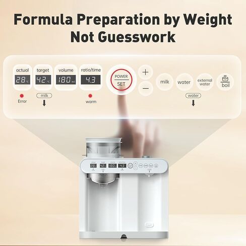 Automatic Formula Maker, Dual Mode，Constant Temperature,Instant Heating,Weight-Based Powder Dispensing, Auto-Rinse Mixing Chamber, Feed Interval Timer, Bottle Warming Compatible in Saudi Arabia