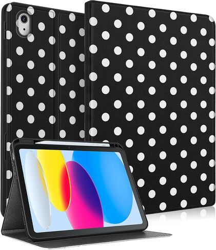 حافظة Wazzasoft لجهاز iPad A16 (11th) 2025، لجهاز iPad الجيل العاشر 10.9 بوصة (2022) - غطاء فوليو ذكي (تنبيه/غفو تلقائي) مع حامل قلم رصاص مدمج لغطاء جهاز Apple اللوحي للنساء والفتيات، زهور ريترو in Saudi Arabia