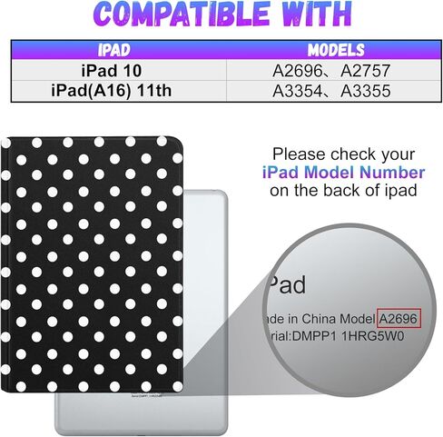 حافظة Wazzasoft لجهاز iPad A16 (11th) 2025، لجهاز iPad الجيل العاشر 10.9 بوصة (2022) - غطاء فوليو ذكي (تنبيه/غفو تلقائي) مع حامل قلم رصاص مدمج لغطاء جهاز Apple اللوحي للنساء والفتيات، زهور ريترو in Saudi Arabia