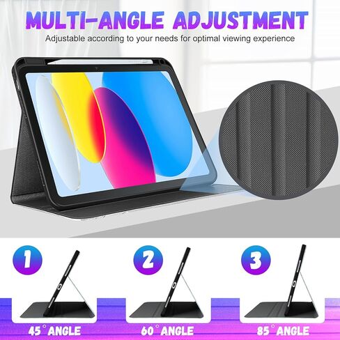 حافظة Wazzasoft لجهاز iPad A16 (11th) 2025، لجهاز iPad الجيل العاشر 10.9 بوصة (2022) - غطاء فوليو ذكي (تنبيه/غفو تلقائي) مع حامل قلم رصاص مدمج لغطاء جهاز Apple اللوحي للنساء والفتيات، زهور ريترو in Saudi Arabia