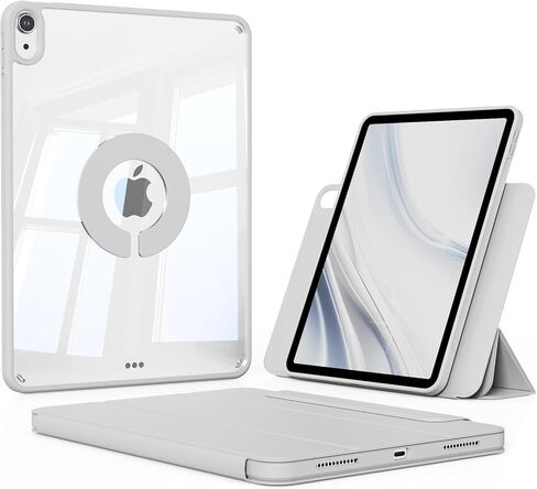 حافظة KENKE المغناطيسية لجهاز iPad A16 الجيل الحادي عشر/العاشر (11/10.9 بوصة، 2025/2022) مع حامل قلم رصاص، حامل هجين مغناطيسي قابل للفصل، غطاء خلفي صلب شفاف من البولي كربونات، زاوية صورة/منظر طبيعي، وردي in Kuwait