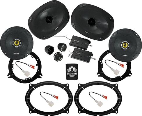 مكبرات صوت KICKER مقاس 6 × 9 و6.5 بوصة لمجموعة ترقية Nissan Frontier 2022-2024 - زوجان من سلسلة CS مع محولات وحزام، ومكبر صوت السيارة الأمامي والخلفي CSS69، 46CSS694 & CSC693، 46CSC654 in Kuwait