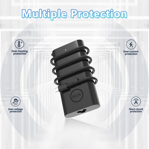 شاحن 165W/130W PD 3.1 USB C GaN متوافق مع Dell Precision 5680 5690 3580 3581 XPS 17 9720 9730 XW78Y 450-BBWR ADP-165BB BA DA16250 DA165PM210 LA165PM210 in Kuwait