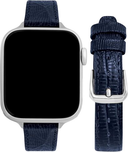 Bandini Slim Womens Leather Strap for Apple Watch Band - Womens Leather iWatch Band For Apple Watch 46mm 45 44 42 41 40 38 49, Ultra 3 2 1, SE1-SE3, Series 1 to 11, Buffalo, Alligator, Lizard, Croco in Saudi Arabia