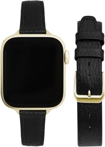 Bandini Slim Womens Leather Strap for Apple Watch Band - Womens Leather iWatch Band For Apple Watch 46mm 45 44 42 41 40 38 49, Ultra 3 2 1, SE1-SE3, Series 1 to 11, Buffalo, Alligator, Lizard, Croco in Saudi Arabia