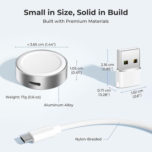 Basesailor Magnetic Charger Adapter for Apple Watch 11 10,5W USB C Wireless Charger Dock,Multi Charging Kit with Type C Cable & USB A Converter for iWatch Series 9 8 7 SE Ultra,42 46 44mm,iPhone 17 16 in Saudi Arabia