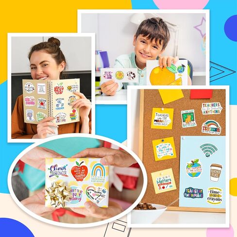 200PCS Teacher Stickers, Funny Teacher Appreciation Gifts Bulk, Waterproof Vinyl Teachers Stickers for Laptop Notebook Water Bottle Educators Decoration Planner in Kuwait