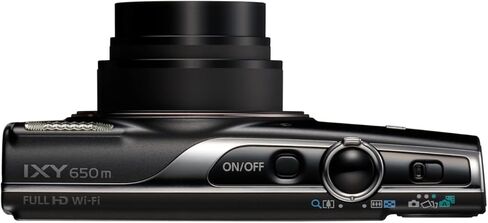 كاميرا رقمية مدمجة من Canon IXY650mBK، باللون الأسود مع تكبير بصري 12x، متوافقة مع شبكة Wi-Fi (متجددة) in Kuwait