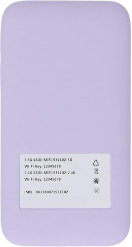 Pomya 5G Unlocked Mobile Hotspot Purple WiFi 6 | Supports 16 Devices, 2.77/1.25Gbps Speeds, IP67 Rugged Dust and Water, Dual Band 2.4/5.8GHz, 6100mAh Battery for Travel in Kuwait