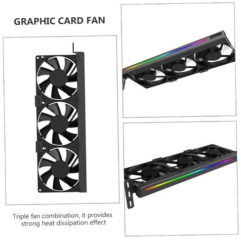 Argb 3-pin Graphics Card Cooling Fan, Silent Pci Video Card Cooler Accessory for Desktop Pcs, Small Size Computer Cooling Fan with RGB Lighting for Gaming and Workstation Use in Kuwait