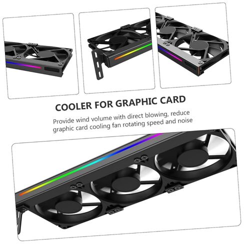 Argb 3-pin Graphics Card Cooling Fan, Silent Pci Video Card Cooler Accessory for Desktop Pcs, Small Size Computer Cooling Fan with RGB Lighting for Gaming and Workstation Use in Kuwait