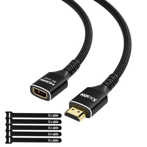 Kxable 8K HDMI Extension Cable 8FT, HDMI 2.1 Ultra High Speed Male to Female Cord Adapter, OFC Conductor, Compatible with Roku TV Stick PS5 PS4 Xbox Laptop PC Player Google Chromecast Wii U HDTV in Kuwait