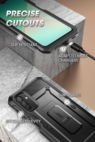 حافظة SUPCASE لهاتف Samsung Galaxy A26 5G مع مسند (Unicorn Beetle Pro)، [واقي شاشة مدمج ومشبك حزام] [حماية من السقوط من الدرجة العسكرية] حافظة هاتف متينة لكامل الجسم لهاتف Galaxy A26، أسود in Kuwait
