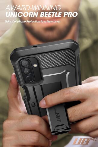 حافظة SUPCASE لهاتف Samsung Galaxy A26 5G مع مسند (Unicorn Beetle Pro)، [واقي شاشة مدمج ومشبك حزام] [حماية من السقوط من الدرجة العسكرية] حافظة هاتف متينة لكامل الجسم لهاتف Galaxy A26، أسود in Kuwait