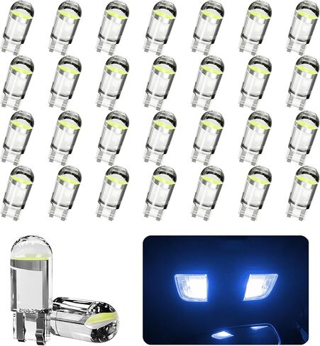 30pcs 194 مصابيح LED LED Car ، T10 LIGHT LITIORY LIGHT PLUSTION ، ERRER FREE 168 2825 W5W WEDGE COB LED ، Universal for Car Dome Map Door Light Light (White) in Saudi Arabia