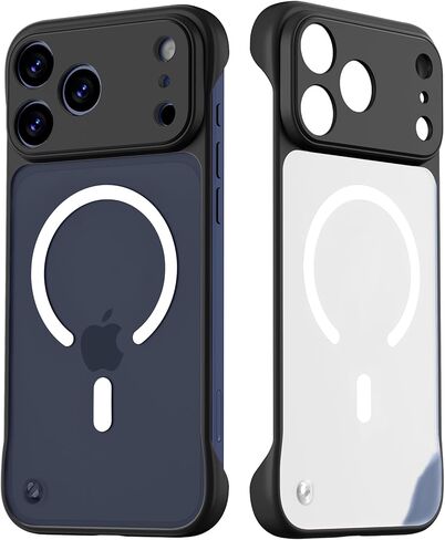 حافظة مغناطيسية رفيعة لهاتف iPhone 17 Pro Max، متوافقة مع MagSafe، غطاء بتصميم شفاف رفيع للغاية بدون إطار (6.9 بوصة 17 Promax OriginFit)، أزرق in Kuwait
