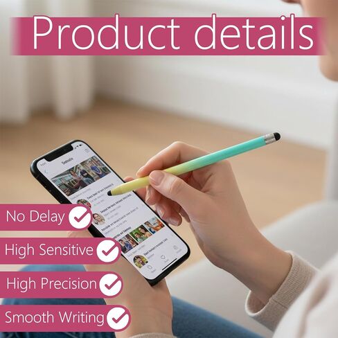 cobee 7 Pcs Stylus Pens, 2 in 1 Stylus Pen for Touchscreen Universal Tablet Pens High Sensitivity StylusPen with Double Rubber Tips High Precision StylusPen for Pad Tablets Smartphones Touch Screen in Saudi Arabia
