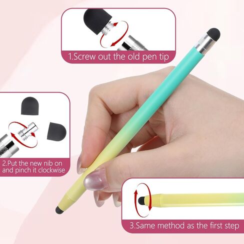 cobee 7 Pcs Stylus Pens, 2 in 1 Stylus Pen for Touchscreen Universal Tablet Pens High Sensitivity StylusPen with Double Rubber Tips High Precision StylusPen for Pad Tablets Smartphones Touch Screen in Saudi Arabia