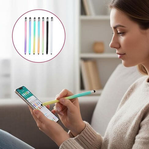 cobee 7 Pcs Stylus Pens, 2 in 1 Stylus Pen for Touchscreen Universal Tablet Pens High Sensitivity StylusPen with Double Rubber Tips High Precision StylusPen for Pad Tablets Smartphones Touch Screen in Saudi Arabia