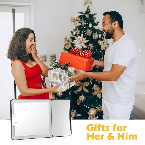 Upgraded Large Led Car Vanity Mirror with Solar&USB-C Charging, 10" Sun Visor Mirror with 3-Color Dimmable Rechargeable LED Lights,Car Makeup Mirrors with Secure Reinforced Flexible Mount in Kuwait