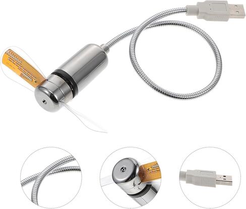 مروحة USB LED غامضة مع ساعة وشاشة عرض لدرجة الحرارة، مروحة كمبيوتر صغيرة صغيرة للاستخدام في المنزل والمكتب والسفر in Kuwait