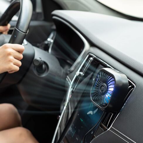 Car Fan USB with LED Light Powerful Cooling Air for Vehicles Powerful Quiet Ventilation Electric Air Circulation Fan in Saudi Arabia