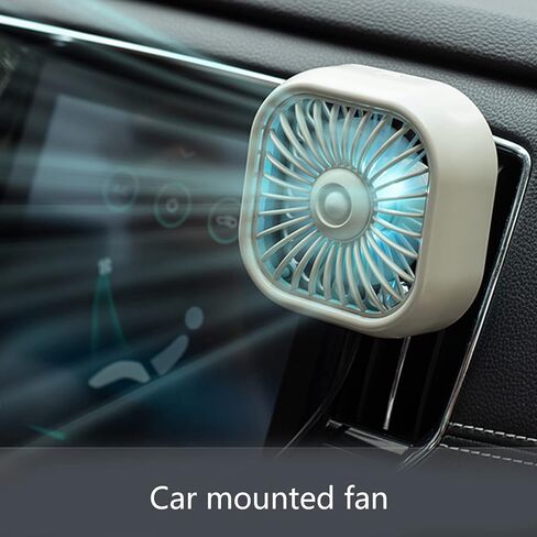 Car Fan USB with LED Light Powerful Cooling Air for Vehicles Powerful Quiet Ventilation Electric Air Circulation Fan in Saudi Arabia