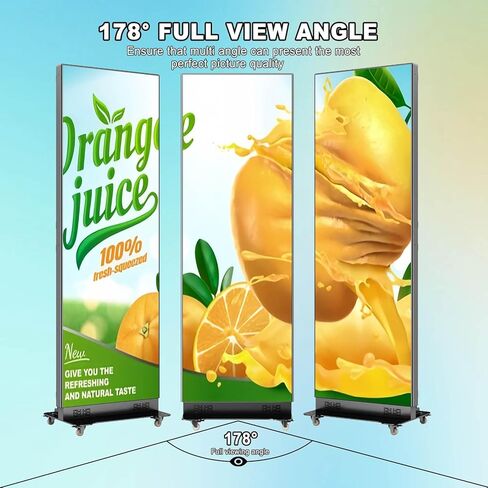 80 inch LED Screen, P1.86 Spliceable Digital Signage Display, Foldable LED Poster Display APP/U-Disk Content Publishing, Advertising Display Kiosk for Events, WiFi/USB/HDMI, Flight Case in Saudi Arabia