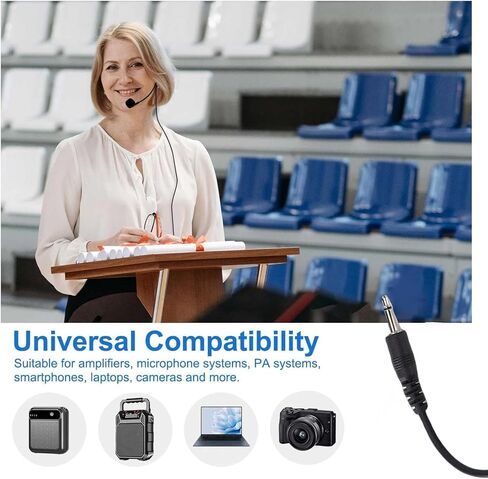 Yoidesu Flexible Microphone Headset, HiFi Sound Adjustable Wired Microphone with 3.5mm Audio Plug, Ergonomic Mic for Voice Amplifiers for Public Speaking, Tour Guiding in Saudi Arabia