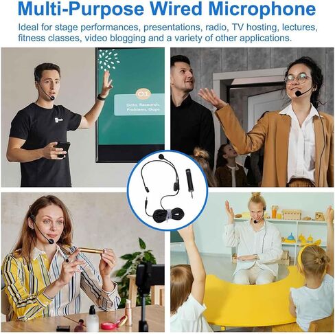 Yoidesu Flexible Microphone Headset, HiFi Sound Adjustable Wired Microphone with 3.5mm Audio Plug, Ergonomic Mic for Voice Amplifiers for Public Speaking, Tour Guiding in Saudi Arabia