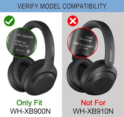 وسائد أذن بديلة من GVOEARS لسماعات Sony WH-XB900N / WH-CH710N / WH-CH720N / WH-RF400 / MDR-RF895RK، وسائد الأذن مع جلد بروتين ناعم، إسفنج الذاكرة - أسود in Kuwait