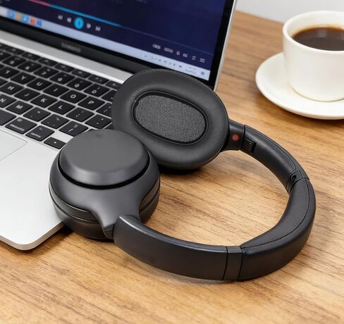وسائد أذن بديلة من GVOEARS لسماعات Sony WH-XB900N / WH-CH710N / WH-CH720N / WH-RF400 / MDR-RF895RK، وسائد الأذن مع جلد بروتين ناعم، إسفنج الذاكرة - أسود in Kuwait