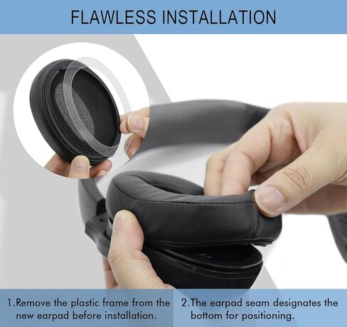 وسائد أذن بديلة من GVOEARS لسماعات Sony WH-XB900N / WH-CH710N / WH-CH720N / WH-RF400 / MDR-RF895RK، وسائد الأذن مع جلد بروتين ناعم، إسفنج الذاكرة - أسود in Kuwait