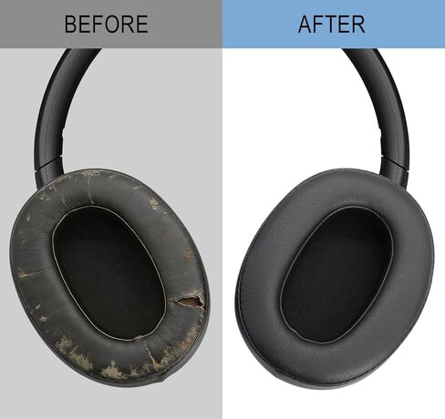 وسائد أذن بديلة من GVOEARS لسماعات Sony WH-XB900N / WH-CH710N / WH-CH720N / WH-RF400 / MDR-RF895RK، وسائد الأذن مع جلد بروتين ناعم، إسفنج الذاكرة - أسود in Kuwait