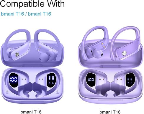 Silicone Eartips Replacement for bmani T16 / bmanl T16 Wireless Earbuds, 9 Pairs (S/M/L) Purple in Kuwait