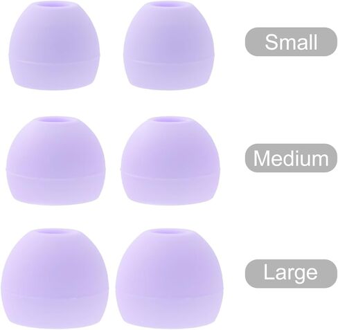 Silicone Eartips Replacement for bmani T16 / bmanl T16 Wireless Earbuds, 9 Pairs (S/M/L) Purple in Kuwait