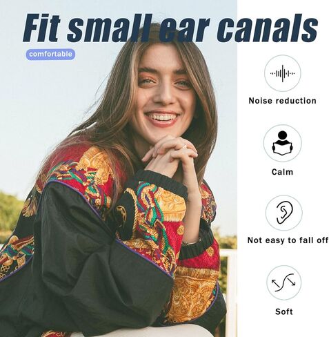 8 أزواج من أطراف الأذن الصغيرة جدًا XS/S - تناسب الأذن الصغيرة، أطراف بديلة عالمية لمعظم سماعات الأذن، باللون الأسود in Saudi Arabia