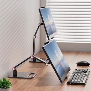 AiFeelife Portable Monitor Holder for 12-17.3 Inch Screen Desk Holder Metal Stand 16 Inch Universal Expandable Display Base 12.9inch Tablet Stand Adjustable Portable Monitor Desktop Clamp Stand