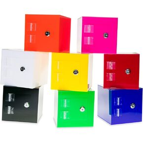 Source One Premium Acrylic Cube Donation Box with Deluxe Rear Open Door and Cam Lock Suggestion Box (6 Inch, Clear)