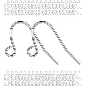 BEADNOVA Earring Hooks 150pcs Stainless Steel Earring Kits with Rubber Earring Backs Earring Hook for Jewelry Making DIY Earring Supplies (150pcs Earring Hooks and 150pcs Earring Backs, Total 300pcs)