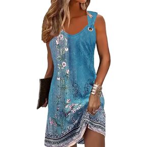 ETCYY Summer Dresses for Women 2024 Vacation Beach Cover Ups Sleeveless Sundresses Casual Tank Dresses